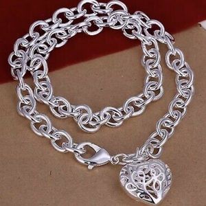 Silver 925 heart beautiful necklace